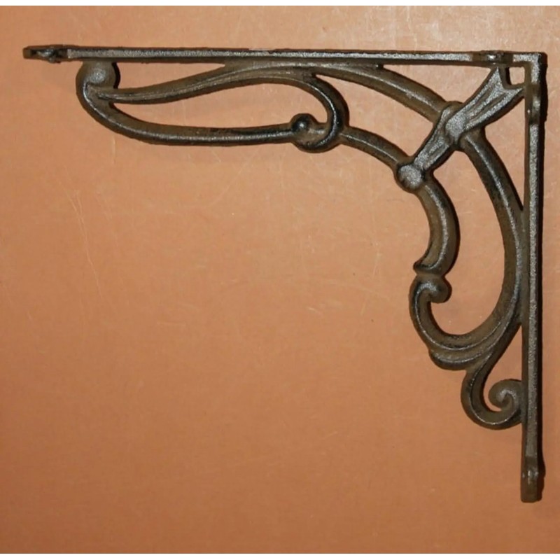 4- Decorative Cast Iron Shelf Bracket, Victorian Scroll Design, Corbels,