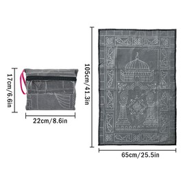 Hitopin Portable Muslim Prayer Rug, Soft Muslim Prayer Mat, Ramadan Portable Travel Prayer Mat, Muslim Prayer Carpet, Islamic Prayer Mat for Muslim Women&Men, Soft Luxury, for Muslim Prayer-Dark Gray