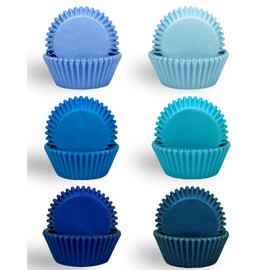 Gcardist Standard Muffin Cases Cupcake Cups Food Grade 6 Solid Blue 300 Pieces Colors Muffin Paper Baking Cups Cupcake Cases (Standard Size)
