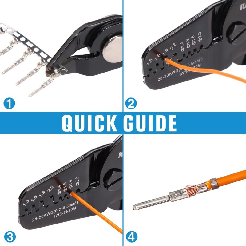 iCrimp IWS-2520M Mini Crimping Tools, Crimping Tool with Open Barrel