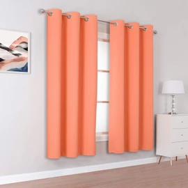 DUALIFE Light Peach Coral Colored Curtains 63 Inches Long 2 Panels Set Thermal Insulated Grommet Room Darkening Curtain Panels for Girls Bedroom 42 W x 63 L Inch Orange Coral