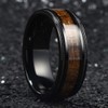 King Will NATURE 8mm Black Titanium Ring with Wood Inlay