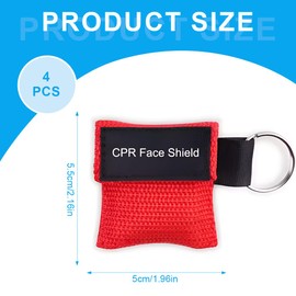 JAWUZ 4 Stück Beatmungsmaske mit Einwegventil Hautbarriere Taschenmaske, CPR Maske Face Shield für Erwachsene und Kinder