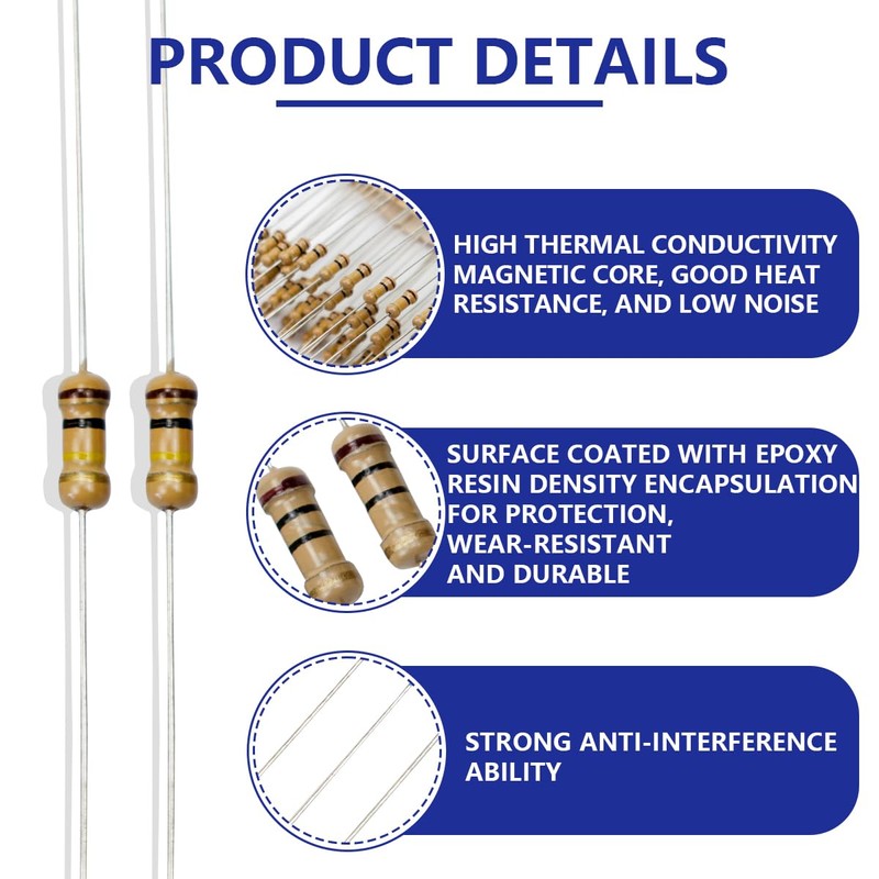 Innfeeltech 100 Pcs 1/4W 5% Tolerance 100K Ohm Carbon Film