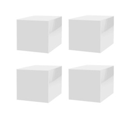 4 Pack 7 Inch White Acrylic Display Box Versatile Square Plexiglass Retail Product Storage Bin or Merchandise Riser with One Open Side No Assembly by Marketing Holders