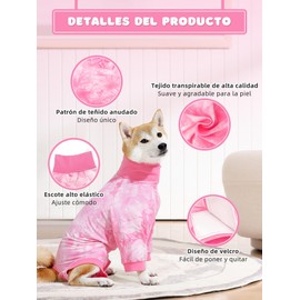 ZIMARK Traje de Recuperación para Perros, Traje de Recuperación de Cirugía para Perros, Transpirable y Elástico, Antilamidos y Antiarañazos, para Heridas Abdominales o Enfermedades de la Piel