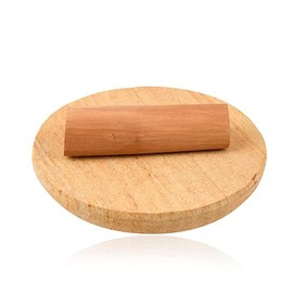 Natural Malayagiri Sandalwood (Chandan) Pata Board with White Sandalwood Stick Chandan Stick for Puja, Tilak, Face (1 Board with 1 Stick) Size 6 Inches