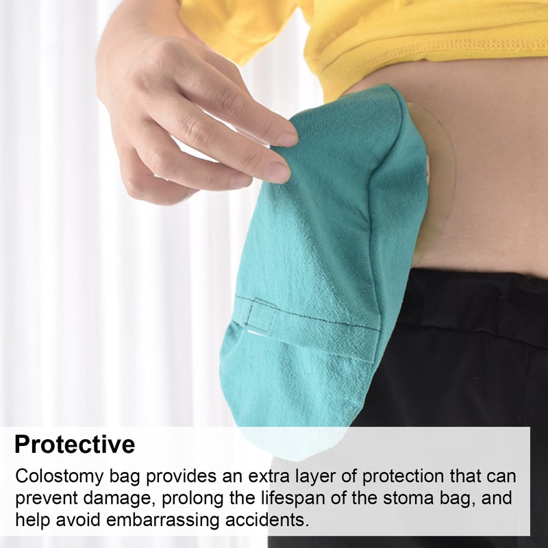 3pcs Ostomy Bag Cover Washable Detachable Dust Proof Mixed Colors