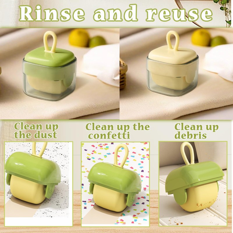 2 Stücke Wiederverwendbare Fusselrolle, Washable Gel Lint Roller Ball, Klebrige