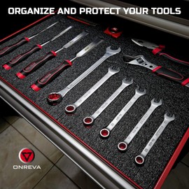 ONREVA Tool Box Foam, 3Pack 24x24x1 inch, Foam Inserts for Cases, Polyethylene Storage Sheets for Toolbox Hard Case, Tool Shadow Insert, Kaizen Organizer Sheet