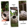 Kisangel 3 Pack Natural Grass Hummingbird Nest House Bird House