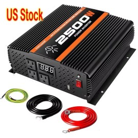 NGNWOB 2500W Inverter Power Inverter 12V to 110V dc to ac Power Converters Camp Car