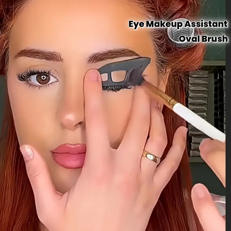 3-Piece Eye Makeup Template Kit with 2 Eyeshadow Brushes and