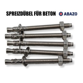 ABAZO M6 x 40 mm Pack of 10 Heavy Duty Anchors Wedge Anchor Bolt Anchors Galvanised Industrial Quality Anchor Bolt Wedge Anchor Heavy Duty Dowels (M6 x 100 mm – 10 Pieces)