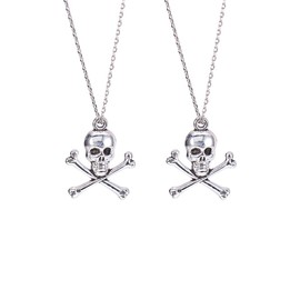 Pandahall 20pcs Antique Silver Tibetan Style Pirate Style Skull Pendant (24x21x4mm)