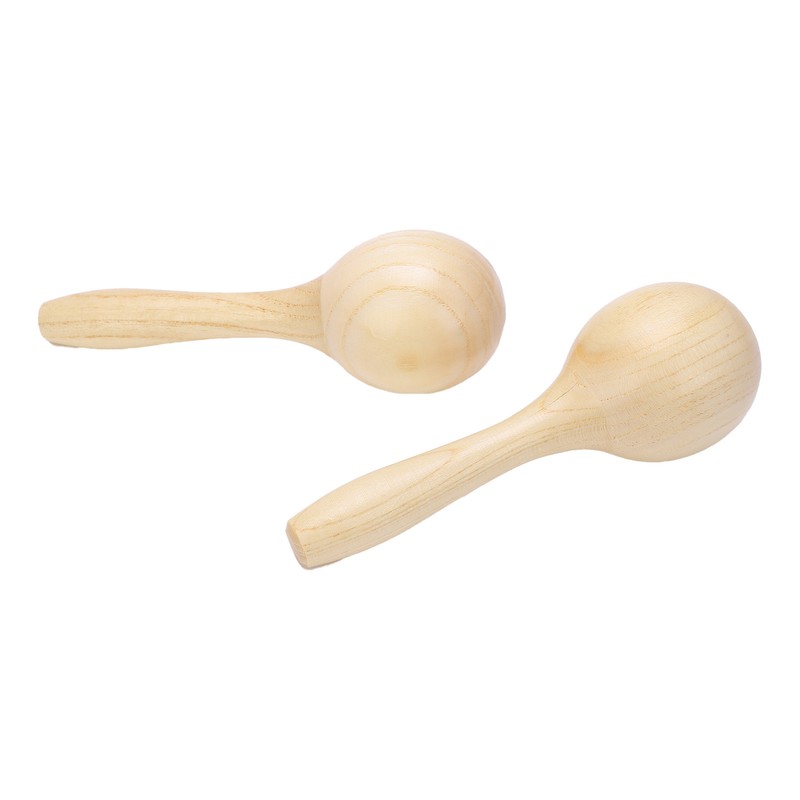 2Pcs Sand Hammer Early Education Instrument Wooden Toddler Percussion Musical