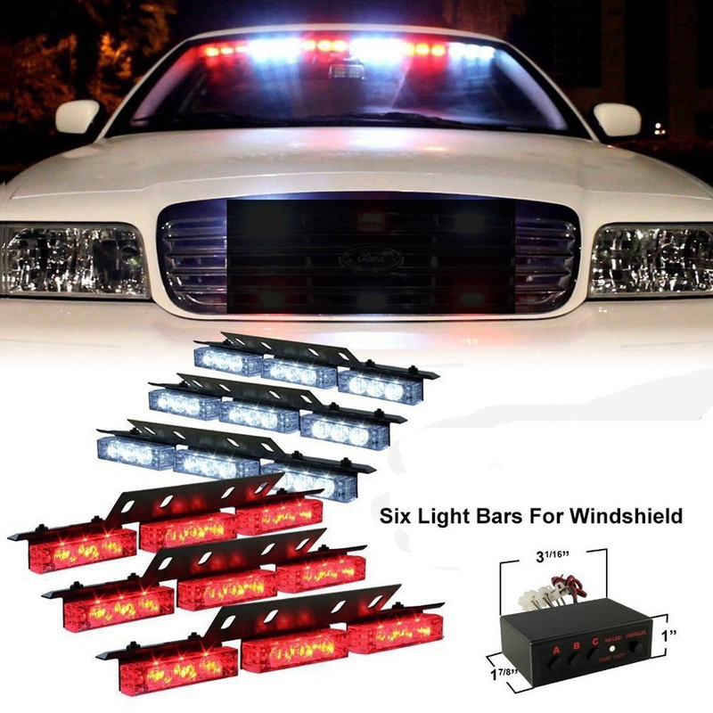 PACASK 54 LED Warning Use Flashing Strobe Lights Emergency Vehicle