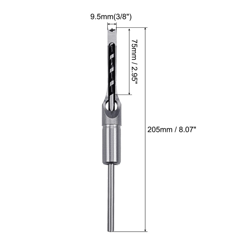 sourcing map Square Hole Drill Bit 9.5mm(3/8") High Speed Steel