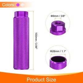 HARFINGTON 2 Pairs Bike Pegs Aluminum Alloy Rear Stunt Pegs Anti-Skid Back Seat Stands Fit 3/8" Axles for Mountain Bike, Purple & Silver