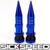 Sickspeed 2016 2 PC BLUE ALUMINUM VALVE STEM CAPS WITH