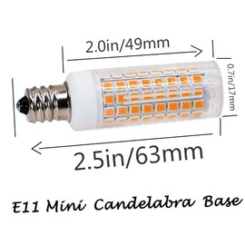 FKNZUA E11 led Bulb 75w 100w Halogen Bulbs Replacement, JD T4 e11 Mini Candelabra Base 110V 120V 130 Voltage Input Light Bulbs, Daylight White 6000K Pack of 4