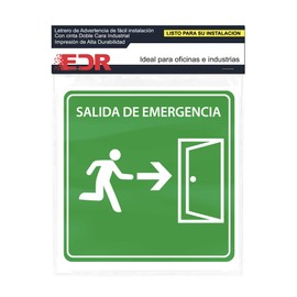 Letrero señalamiento salida de emergencia lado derecho