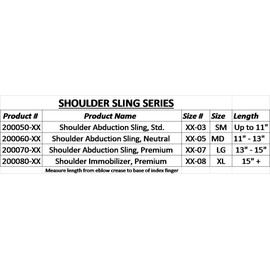 United Ortho 200070-08 Premuim Shoulder Sling, X Large (fits up to 15" When Measured from Elbow to Knuckles)