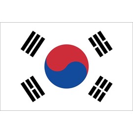GLOBAL ADVERTISING SOLUTIONS 3x5 Country National Flag Made in USA Bright Colors Long Lasting and Weather Resistance Country State Flag only Without Pole kit and Mount (South Korea)