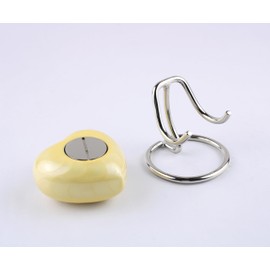 Small Heart Urn for Ashes Adult Male in Brass - Classic Mini Cremation Urn for Human Ashes with Velvet Box & Stand - Loving Tribute Keepsake for Man, Women, Pet or Infant (Yellow)