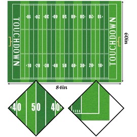 Hafangry - Mantel de campo de fútbol americano con temática deportiva para interiores y exteriores, decoración de fiesta de cumpleaños, mantel rectangular para cocina, comedor (60 x 84 pulgadas)