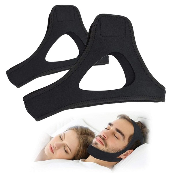 MEIYUETAOSI 2Pcs Jaw Strap for Snoring, Adjustable Breathable Chin Airflow