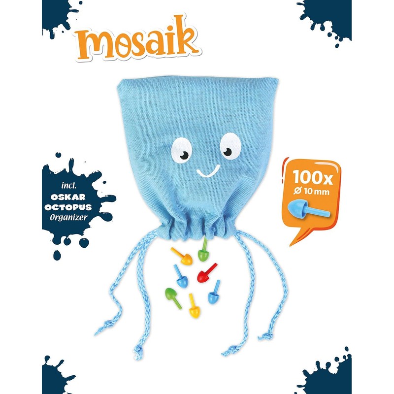 Lena 35623 Mosaic Plug-In Game Set, Mosaic with 100 Coloured