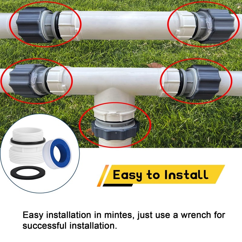 4560 pool Hose Adapters Kit 1 1/2 pvc fittings Compatible