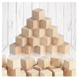 KOMUNJ 30 pieces 30 x 30 x 30 mm blank craft wooden cubes 3 cm wooden blocks for crafts, wooden blocks for crafts, craft blocks wood, DIY crafts