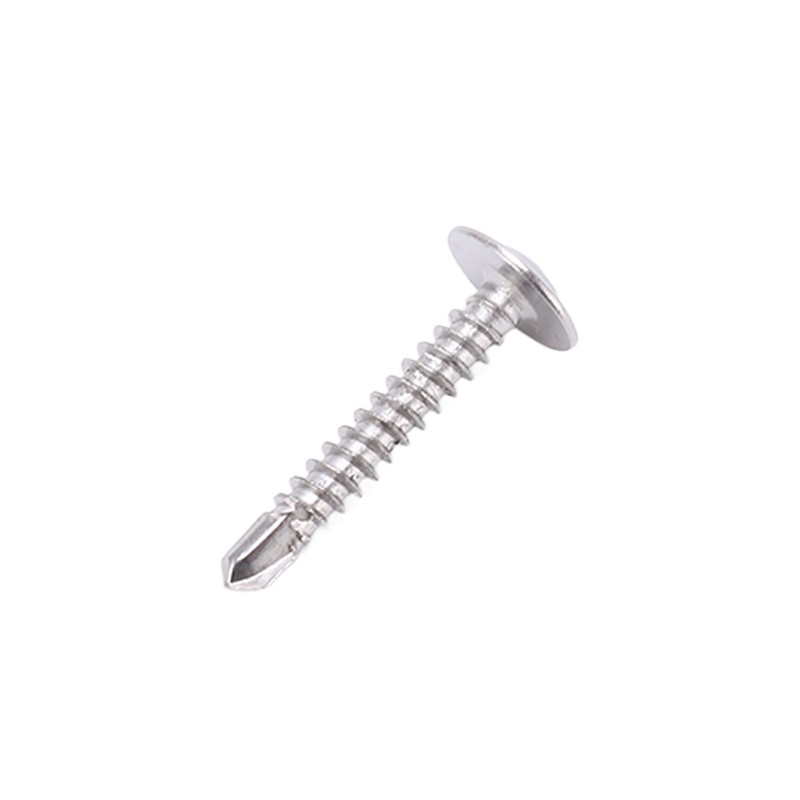 100Pcs Self Drilling Screw M4.2x25 Round Washer Stainless Steel Fastener