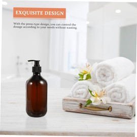 Housoutil 3pcs Refillable Hand Washing Pump Bottle for Syrup Airless Pump Dispenser Soap Shower Gel Compatible Bathroom Lotion Bottle