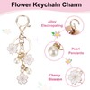 PATIKIL Flower Keychain Charm, Cherry Blossom Enamel Key Chain Cute