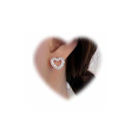 Crymystal Handgemachte einfache Herz-Ohrringe Silber hohle Herz Ohrringe unregelmäßige Liebe Ohrringe Schmuck Frauen und Mädchen Geschenk (Silber)