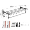 VOLPONE 24 Inch Towel Rack with Towel Bar Holder Foldable