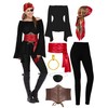 CICOCI Pirate Costume For Women With Accessories Renaissance Blouse Top