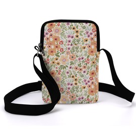 Aesthetic Floral Crossbody Bags for Women Sling Bag Multi Waterproof Small Shoulder Sling Purse Bag with Adjustable Strap Cell Phone Bags for Women Girls Niece Vacation Work Trip Teacher Appreciation