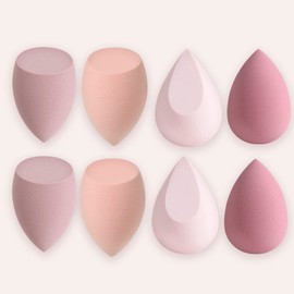 EUDUQ 8-Piece Make Up Sponge Set, Beauty Blender Large Make Up Egg Colourful Powder Puff Cosmetic Sponge Washable Sponge Make-Up Pads for Liquid Foundation Powder Sun Protection