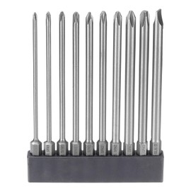 sourcing map 10pcs Phillips Slotted Screwdriver Bit Set PH0-PH3 Cross SL6/6mm Flat Head 4.3" (110mm) Long Magnetic S2 Steel Industrial Grade Screw Driver Bit Electric Drill Bits Tool Kit
