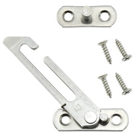 LUORNG 8.5x4.8cm Silver 304 Stainless Steel Flush Door Limiter Right Side Safety Window Opening Limiter Lock with Screws