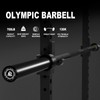 LIONSCOOL 7ft Olympic Barbell (Black E-coating, 700LBS, Center Knurl)