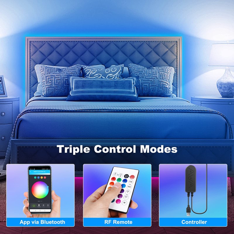 Tatazone Bluetooth RGBWW LED Lights for 60-65 Inch TV with