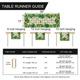 Seliem St. Patrick's Day Clover Table Runner, Shamrock Horseshoe Daisy Plaid Farmhouse Kitchen Dining Table Decor, Gold Coins Irish Spring Home Decoration Indoor Outdoor Party Supply 13 x 36 Inches