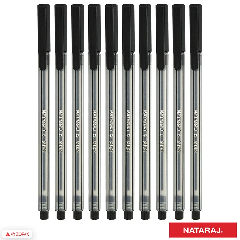 NATARAJ Mist Fine Tip Smooth Ballpoint Pens (10 x 0.7mm