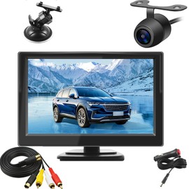 Backup Camera with 5-Inch Monitor Easy Install: Plug-Play DIY Guide Lines Clear Night Vision HD 1080P Rear View Camera with Monitor Kit IP69 Waterproof Night Vision with On/Off Switch for Cars/SUVs