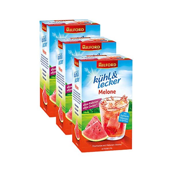 Milford cool & delicious WATERMELON ICE TEA 3 x 20 tea bags/50g